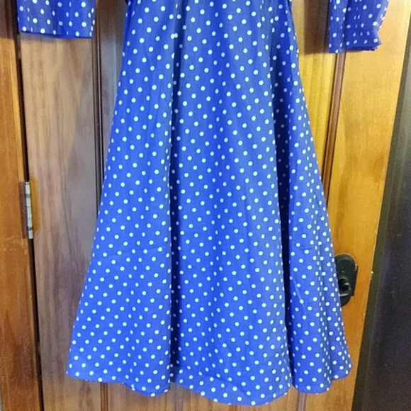 Hearts and Roses of London Blue Dot Dress US16 - Picture 5 of 6